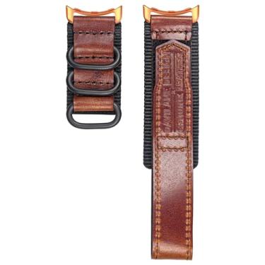 Imagem de DAVILANE Pulseira de relógio de couro compatível com o Google Pixel Watch 2 2023/Google Pixel Watch 2022, pulseira de relógio Pixel atualizada com três fivelas