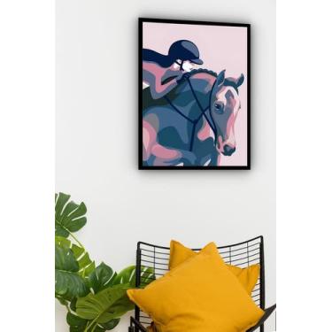 Imagem de Quadro Decorativo Amazona Cavalo - 70X50Cm - Quadros On-Line