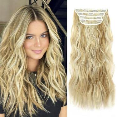 Imagem de Extensão de cabelo LEEONS Long Wavy Synthetic 50 cm 4 peças para mulhe
