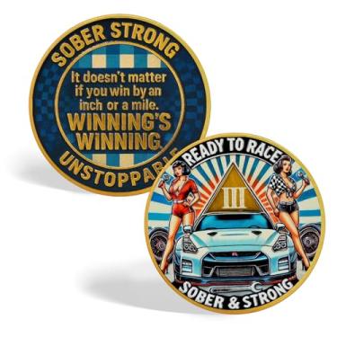 Imagem de CHURYUML Moeda de sobriedade de 3 anos - Moedas AA motivacionais de três anos, medalhões de recuperação de fichas sóbrias de afirmação Alcoólicos Anônimos Token Empoderando Sobriedade Presentes para