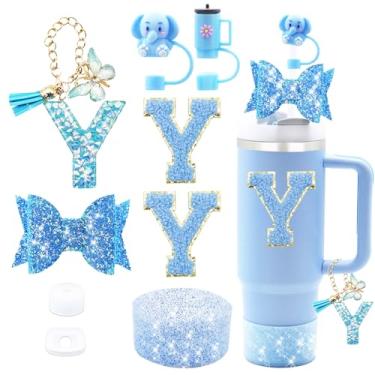 Imagem de Liangang Conjunto de acessórios de copo de 9 peças para Stanley 850 g 1,134 g, incluindo 2 peças Stanley capa de palha e bota, tampa à prova de derramamento, pingente de alça, canudo de laço, 2 peças