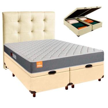 Imagem de Cama + Bau Blindado e Colchão D23 Queen - Pro Inducol + Cabeceira