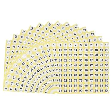 Imagem de Mini Skater 25 folhas de vinil 1 a 100 adesivos com números consecutivos pequenos adesivos redondos de inventário para organizar caixa de armazenamento armário sala de aula escritório casa (branco