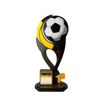 Imagem de Troféu Futebol Campeão Resistente 35cm MDF/Acrílico Dourado-Unissex