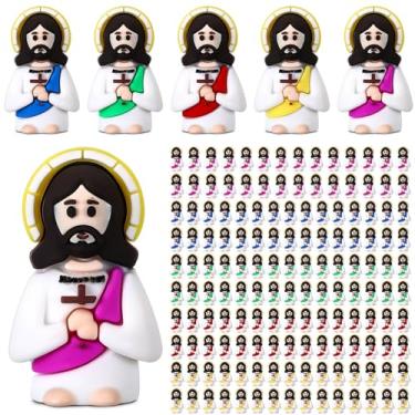 Imagem de Soulchen 100 Pcs Jesus Love You Little Christ Figures, Multicolor Mini Jesus Figurines in Bulk Tiny Christ Baptism Gifts for VBS Party Favor Church Decorations Hide and Seek First Communion