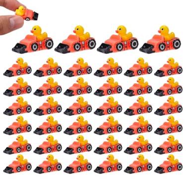 Imagem de 40pcs Mini Resin Ducks, Tiny Construction Bulldozer Duck Small Resin Animals for Miniature Landscape DIY Projects Garden Decor Party Craft Ornaments (Orange)