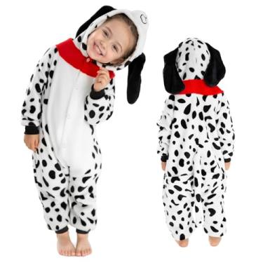 Imagem de Fantasia infantil de cachorrinho dálmata para crianças, meninas, meninos, 2 anos, 3 anos, Halloween, macacão mais fofo