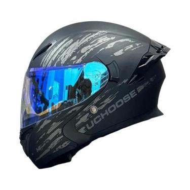 Imagem de Capacete De Motocicleta Unissex Aprovado Pelo DOT Com Visor Duplo Prot