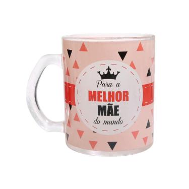 Imagem de Caneca De Vidro Transparente Com Frase 380ml