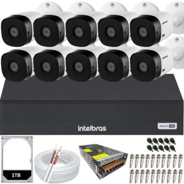 Imagem de Kit Cftv Intelbras 10 Câmeras vhl 1220 B Full Hd Dvr Mhdx 3116c 1TB