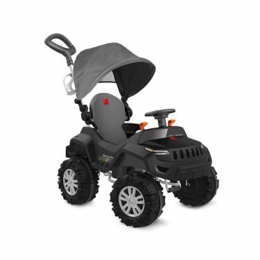 Imagem de Carrinho de Passeio e Pedal - SuperJipe Reclinável com Capota - Preto - Bandeirante