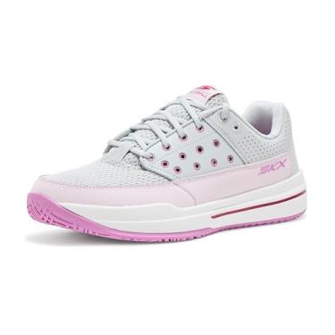 Imagem de Skechers Tênis feminino Viper Court Luxe, Cinza claro/rosa, 41