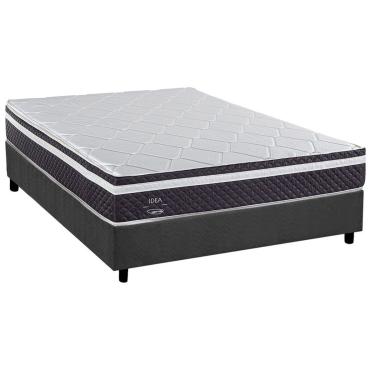Imagem de Cama Box Casal: Colchão Molas MasterPocket Ensacadas Herval C1789 + Base CRC Suede Gray...