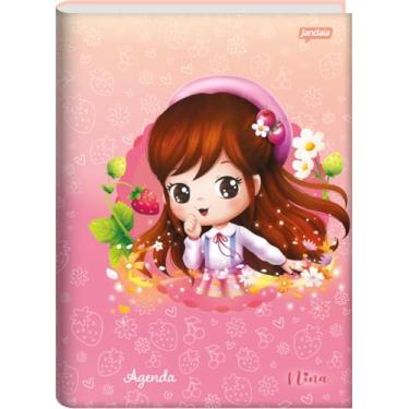 Imagem de Jandaia - Agenda Permanente Escolar 134X200mm CD 192Pgs Nina Flores e Morango FSC
