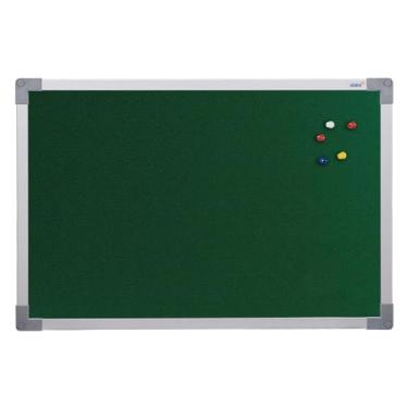 Imagem de Quadro de Aviso Feltro Moldura Mdf Alumínio Soft STALO, 40x30