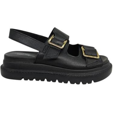 Imagem de Sandália Plataforma Papete Feminina Ultra Confort Modare 7200102, Pret