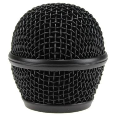 Imagem de Globo Cabeça Metal P/ Microfones Cor Prata Ou Preto Para Modelo Tipo D