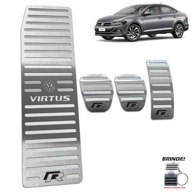 Imagem de Descanso De Pé + Pedaleiras Manual Prata Virtus R-Line