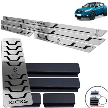 Imagem de Descanso + Soleiras Nissan Kicks Uefa Ed Preto Baixo Relevo