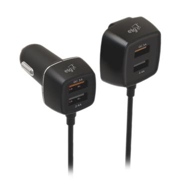 Imagem de Carregador Veicular Turbo com 2 Portas Usb e 2 Tipo C - ELG