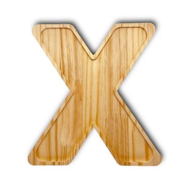 Imagem de Petisqueira Letra X Tábua Com Rebaixo Madeira Pinus Woodspot