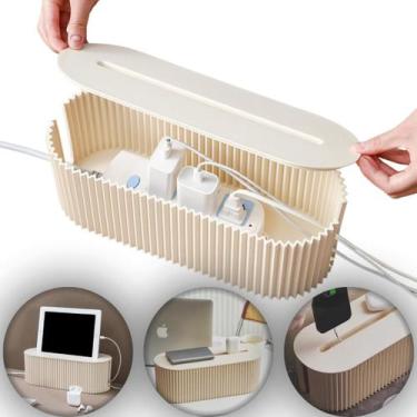 Imagem de Caixa Organizadora de Fios e Cabos Porta Tomadas Fonte Régua de Energi