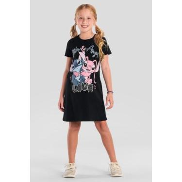 Imagem de Vestido infantil menina do Stitch brilhante Brandili 10, 10, Preto