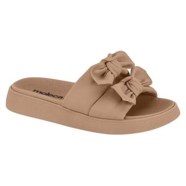 Imagem de Chinelo Slide Moleca Feminino Com Laços Duplos Nude, Nude, 36