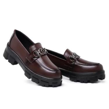 Imagem de Mocassim Feminino Tratorado Corrente Preta - S/M, Marrom, 38