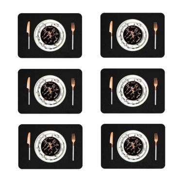 Imagem de 16 Jogo Americano Couro Impermeável Limpa Facil Para Mesa