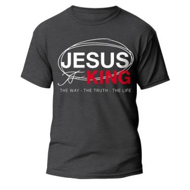 Imagem de  Camisa Gospel Unissex  Jesus É Rei  Fé, Estilo e Propósito  - propria