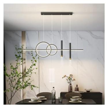 Imagem de Lustres de teto modernos LED compatíveis com iluminação pendente de mesa de jantar, lâmpadas de lustre compatíveis com iluminação de faixa minimalista de bar, luminária de lustre