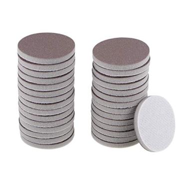 Imagem de uxcell Gancho de esponja de lixamento de 5 cm e disco de lixamento molhado/seco para carro, madeira, drywall, metal, marrom, corindo, gramatura 500-600, 30 peças