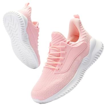 Imagem de VIPSUPER Tênis feminino de caminhada – Espuma viscoelástica, sem cadarço, academia, treino, enfermagem, conforto e trabalho, leve, rosa, 41