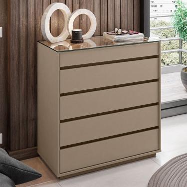 Imagem de Cômoda Rabat 5 Gavetas Marrom Claro - Pnr Móveis