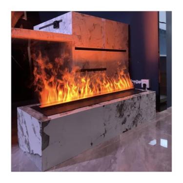 Imagem de Lareira Decorativa Lareira elétrica 3D atomizada embutida Simulação de chama Luz eletrônica Chama falsa(1.5m)