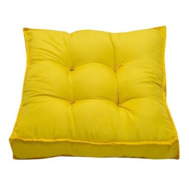 Imagem de Almofada Futon 40x40 Quadrado Assento Banco Shelter(Amarelo)