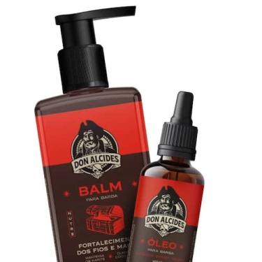 Imagem de Kit para barba - balm e óleo para barba don alcides barba negra