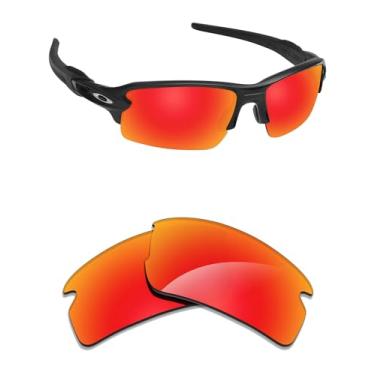 Imagem de Alphax Lentes de reposição espelhadas vermelho fogo não polarizadas para óculos de sol Oakley Flak Draft OO9364