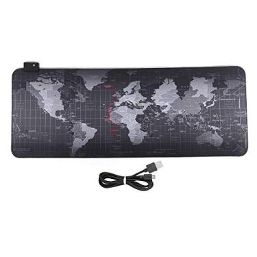 Imagem de Xcello Mouse pad RGB para jogos, design grande de mapa-múndi, impermeável e antiderrapante