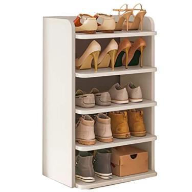 Imagem de Sapateira, sapateira de madeira para entrada, caixa de tamancos, caixa de sapatos, chinelos, tênis, botas, sapateira empilhável, bolsa de armazenamento, corredor, quarto, sapateira pequena (cor: cinza