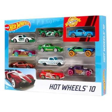 Imagem de Hot Wheels Pack Carro Pacote Presente Com 10 Carrinhos Mattel
