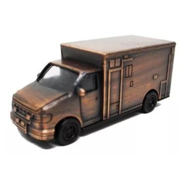 Imagem de Apontador Metal Bronze - Ambulância Coleção Papelaria Mesa Die Cast - 