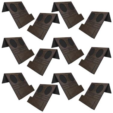 Imagem de Kit 12 Esteiras Bandejas Com Suporte Para Copos e Controle Para Sofá MDF Tabaco G20 - Gran Belo