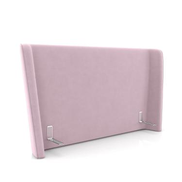 Imagem de Cabeceira Design para Cama Casal Torres Pés em Madeira Veludo Rosê G91 - Gran Belo