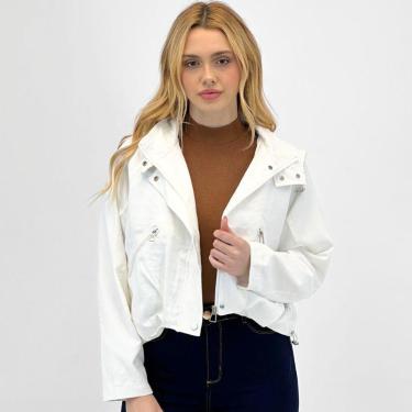 Imagem de Jaqueta Pacific Blue Bomber Oversized em Tecido Feminina-Feminino