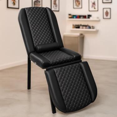 Imagem de Maca Fixa 3 Posições Reclinável Tatuagem Estética Massagem Compact One Diamante (Preto)