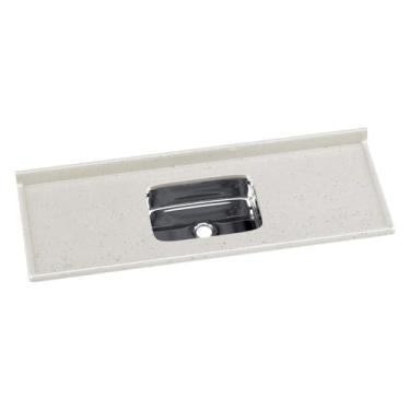 Imagem de Pia de Cozinha Mármore Sintético 150x55cm com Cuba Aço Inox Multimóveis Cr20474 Travertino