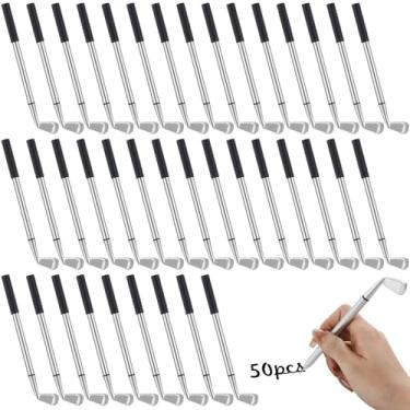 Imagem de Lnrueg 50 canetas esferográficas de golfe, mini canetas esferográficas de golfe a granel de 1,0 mm, canetas decorativas de golfe para escola, escritório, lembranças, adereços de clube de golfe