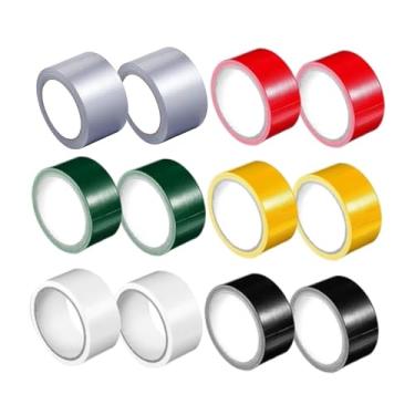 Imagem de harayaa 12 rolos de fitas adesivas coloridas para serviços pesados, pacote múltiplo de 4,5 cm x 10 m, à prova d'água para materiais de volta às aulas,